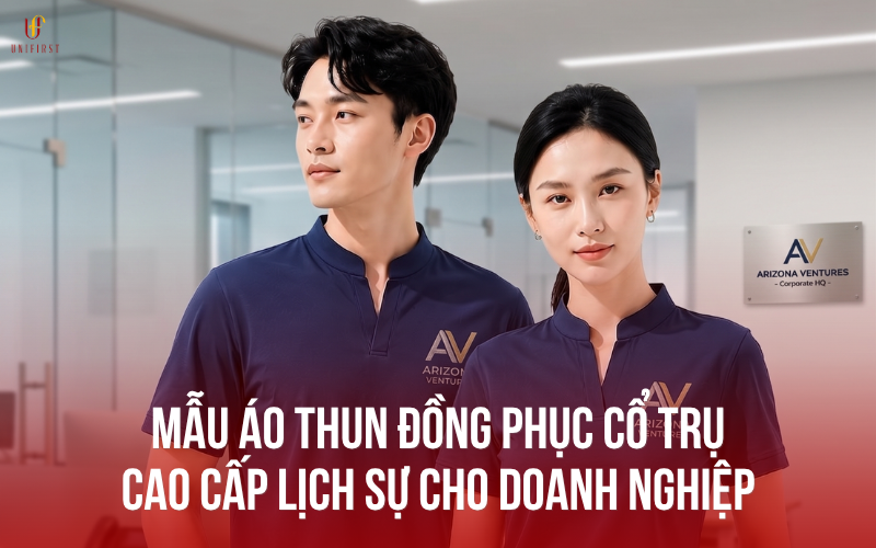 Mẫu áo thun đồng phục cổ trụ cao cấp lịch sự cho doanh nghiệp