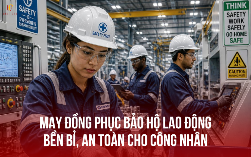 May đồng phục bảo hộ lao động bền bỉ, an toàn cho công nhân
