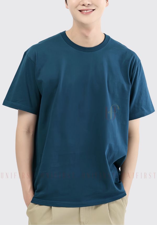 Áo thun cổ tròn đồng phục dáng oversize