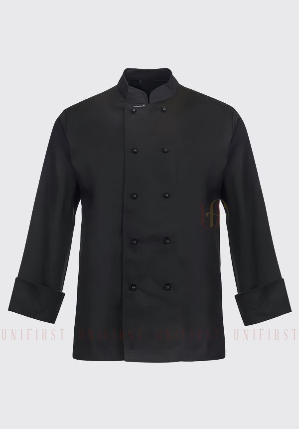 Đồng phục bếp dài tay đen cho nam