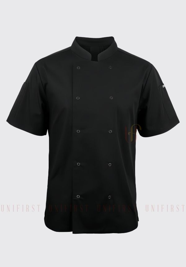 Đồng phục bếp ngắn tay màu đen cho nam