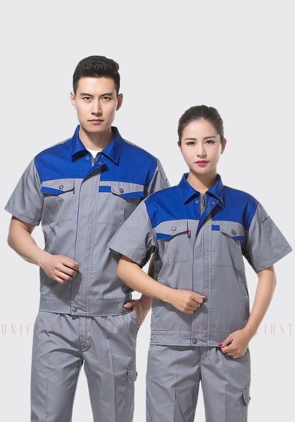 Đồng phục công nhân màu xám xanh
