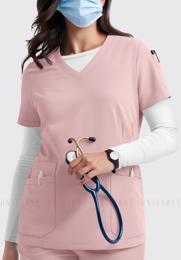 Trang phục kỹ thuật viên y tế màu hồng