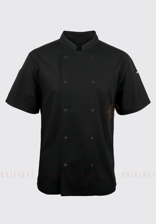 Áo đầu bếp màu đen tay ngắn