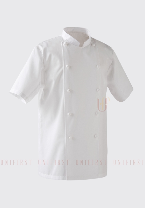 Áo đầu bếp nữ màu trắng tay ngắn