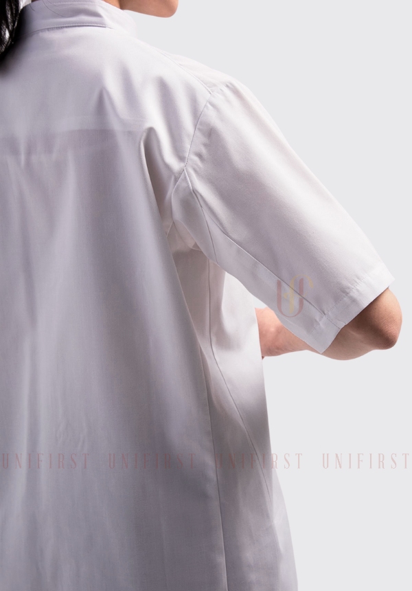 Áo đầu bếp nữ màu trắng tay ngắn