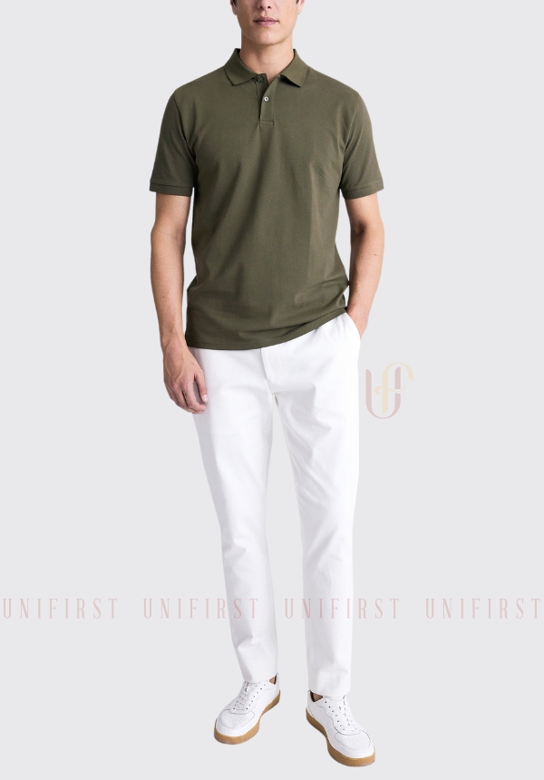 Áo thun Polo màu xanh rêu