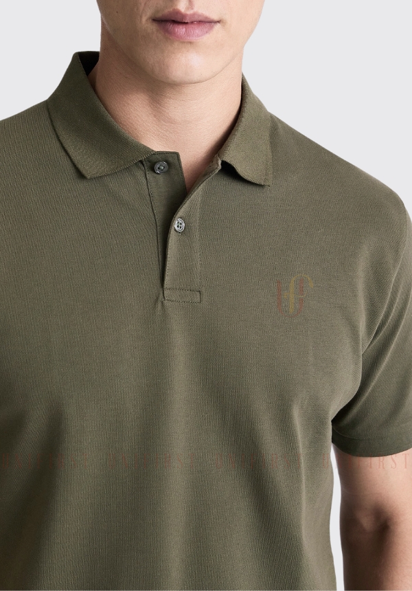 Áo thun Polo màu xanh rêu