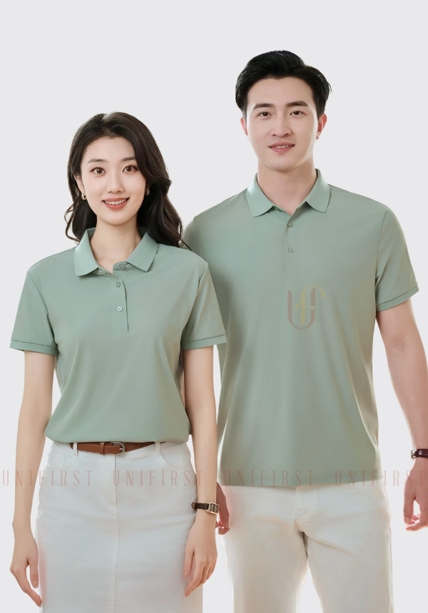 Áo thun Polo không viền màu xanh mint