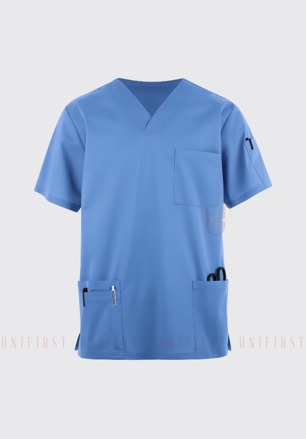 Áo y tá nam màu xanh dương