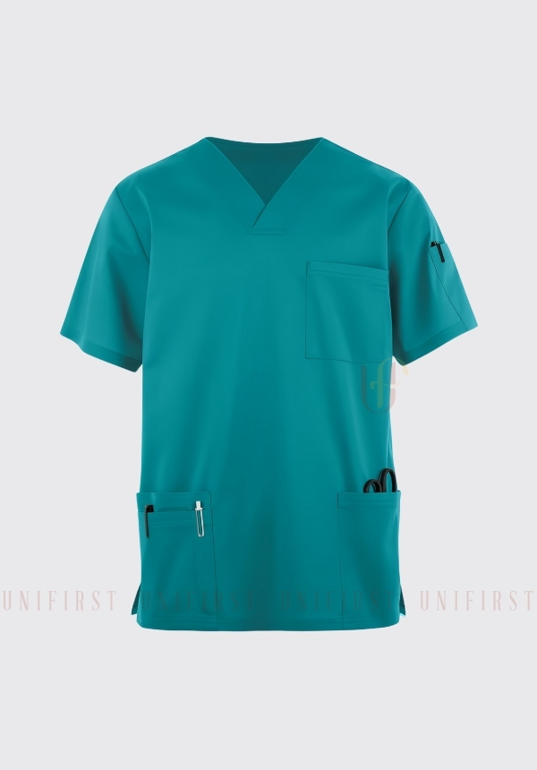 Áo y tá nam màu xanh ngọc đậm