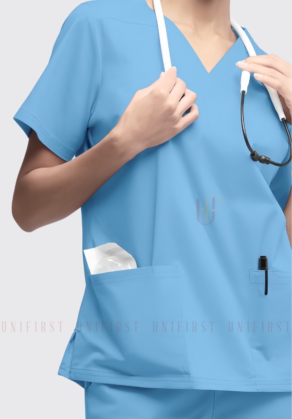 Áo y tá nữ màu xanh da trời