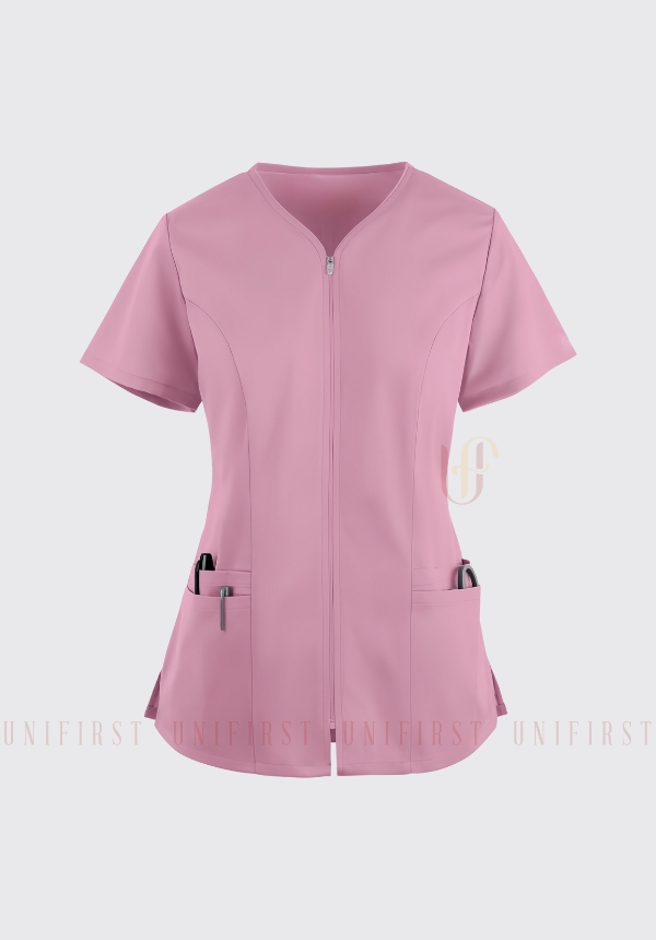 Áo Spa nữ may sẵn màu hồng có khóa