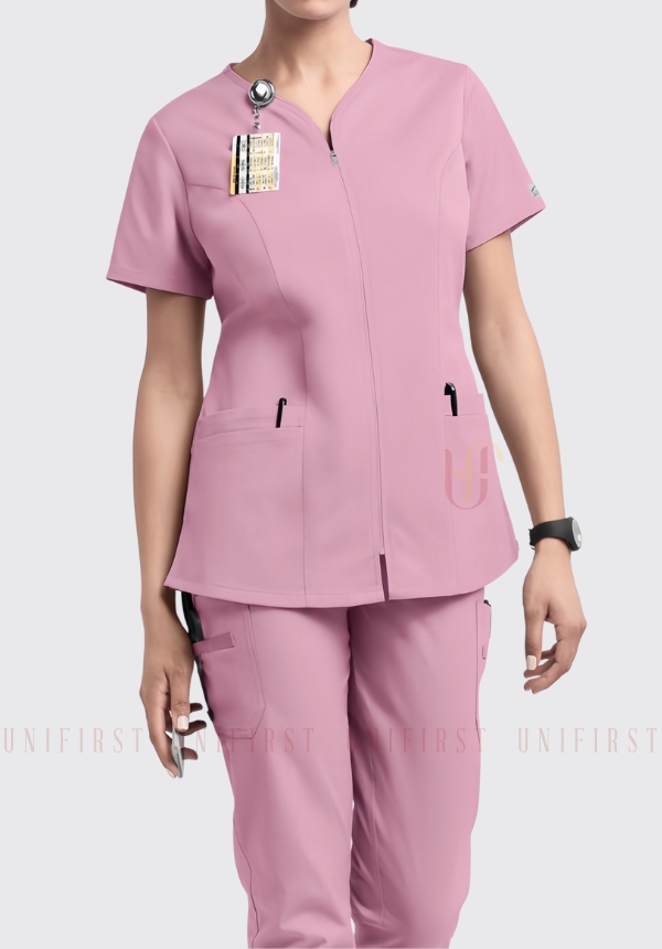 Áo Spa nữ may sẵn màu hồng có khóa