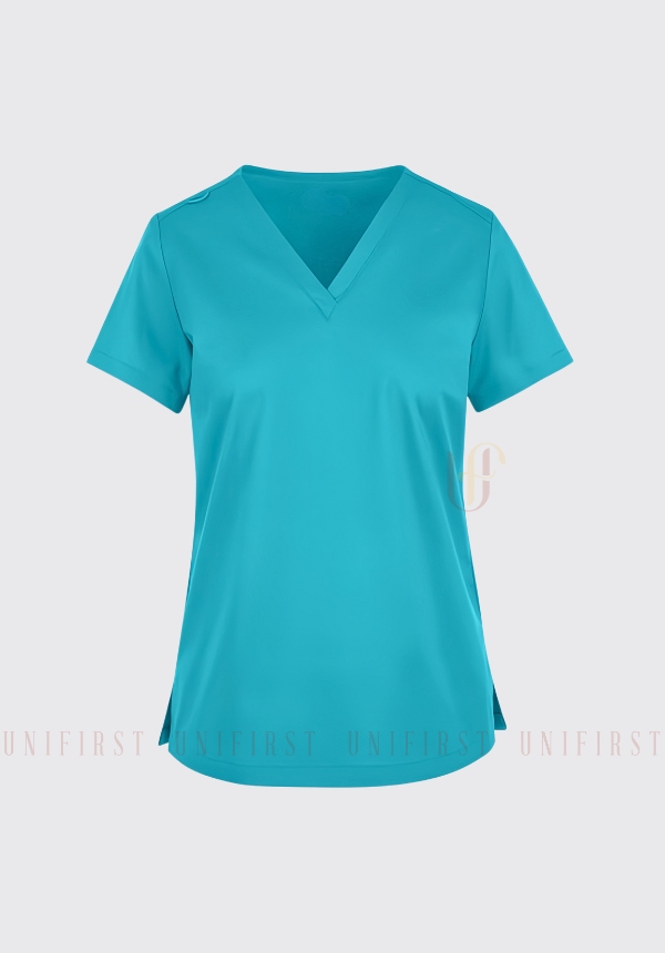 Áo kỹ thuật viên nữ màu xanh ngọc không túi