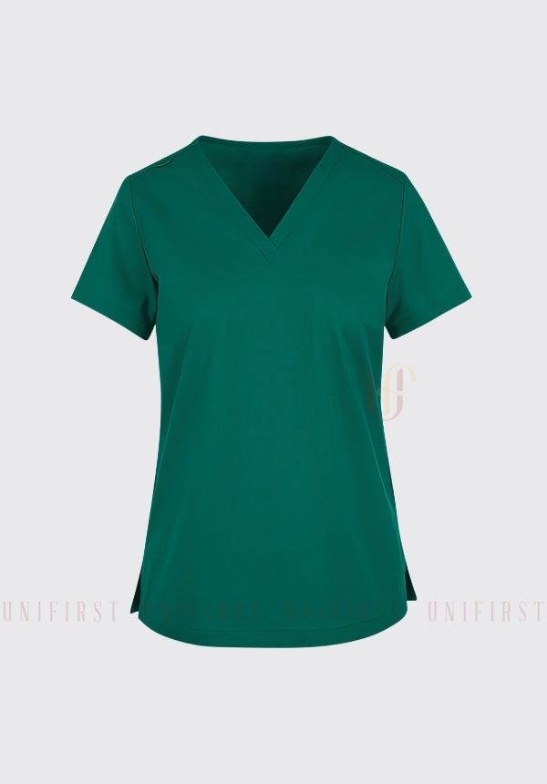 Áo kỹ thuật viên nữ màu xanh lá cây không túi