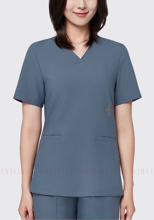 Bộ quần áo kỹ thuật spa màu xám