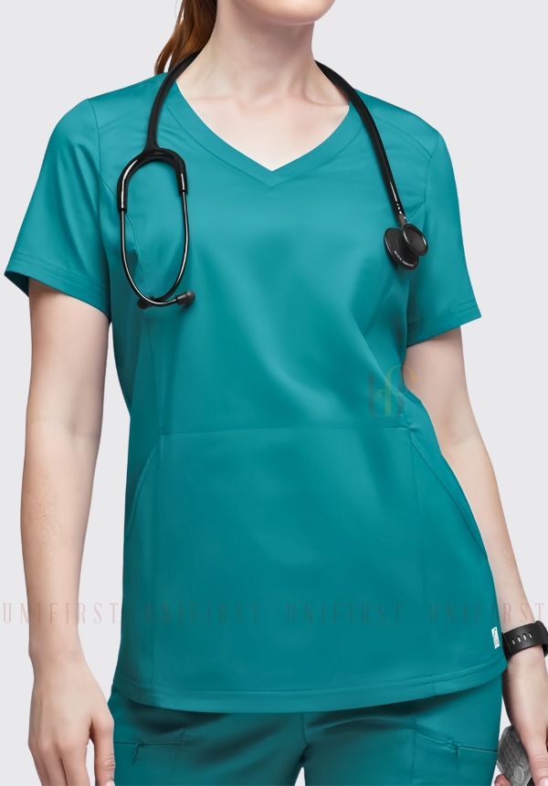 Áo y tá nữ màu xanh lam