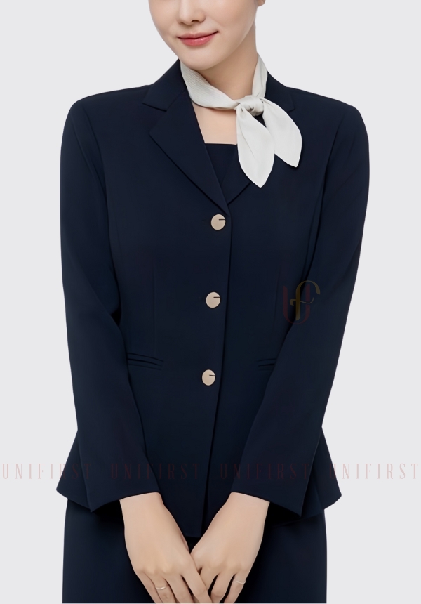 Bộ quần áo Quản lý spa màu xanh đen