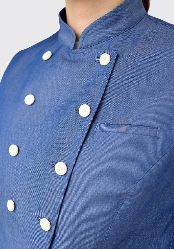 Đồng phục lễ tân màu xanh dương