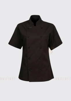 Áo đầu bếp nữ màu đen tay ngắn