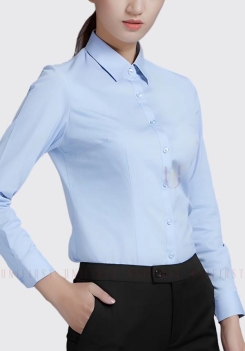 Áo sơ mi nữ màu xanh nước biển