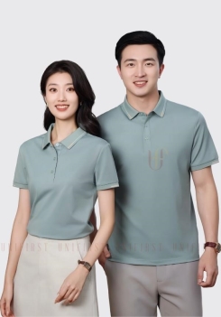 Áo thun Polo cổ viền màu xanh lục