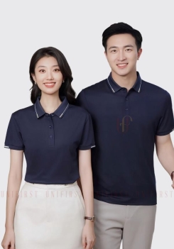 Áo thun Polo cổ viền màu xanh đen