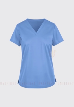 Áo kỹ thuật viên nữ màu xanh da trời không túi