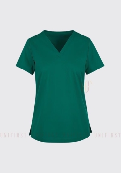 Áo kỹ thuật viên nữ màu xanh lá cây không túi