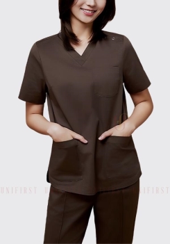 Bộ quần áo kỹ thuật spa màu nâu